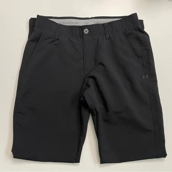 Under Armour Pants Straight Leg Pockets Grip Waistband Quick Dry Black 30/30